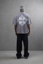 Oversize Cotton Tee - Abstract Diamond Graphic Print Withinblack