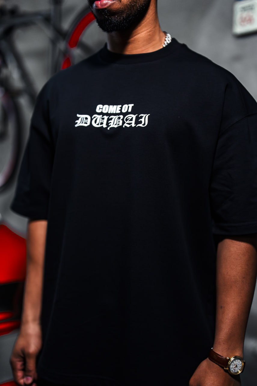 Oversize Cotton Tee – Come Ot Dubai Embroidered Shirt Withinblack