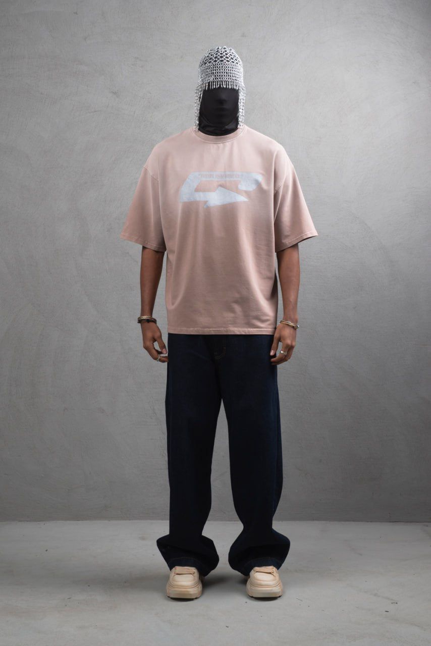 Oversize Cotton Tee – Creating New Roots Futuristic Print Withinblack