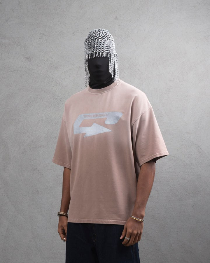 Oversize Cotton Tee – Creating New Roots Futuristic Print Withinblack