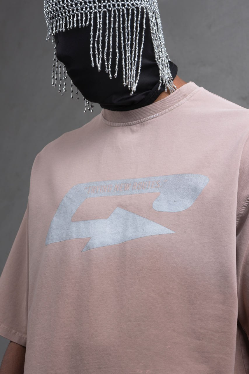 Oversize Cotton Tee – Creating New Roots Futuristic Print Withinblack