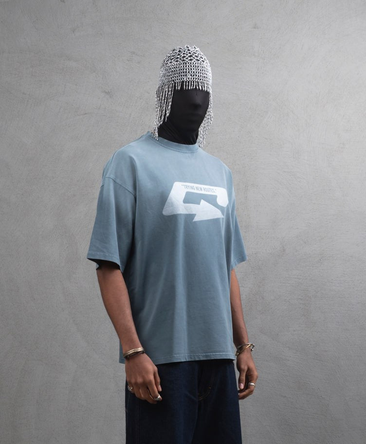 Oversize Cotton Tee – Creating New Roots Futuristic Print Withinblack