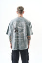 Oversize Cotton Tee - Crows and "To Fly" Graphic Print Withinblack
