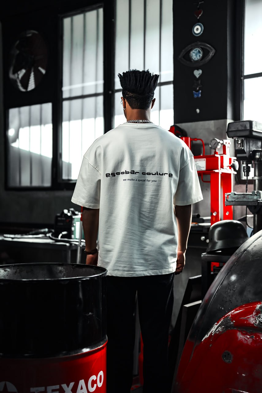 Couture Oversize Cotton T-Shirt – Back Embroidered Streetwear Tee Withinblack