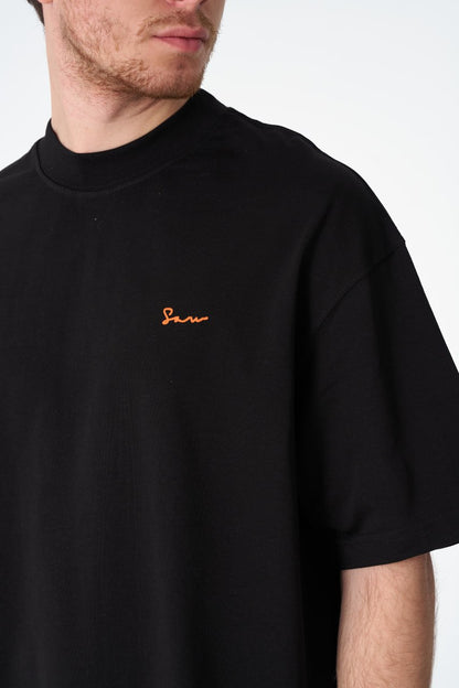 ERA Embroidered Oversize Washed Cotton Tee Withinblack