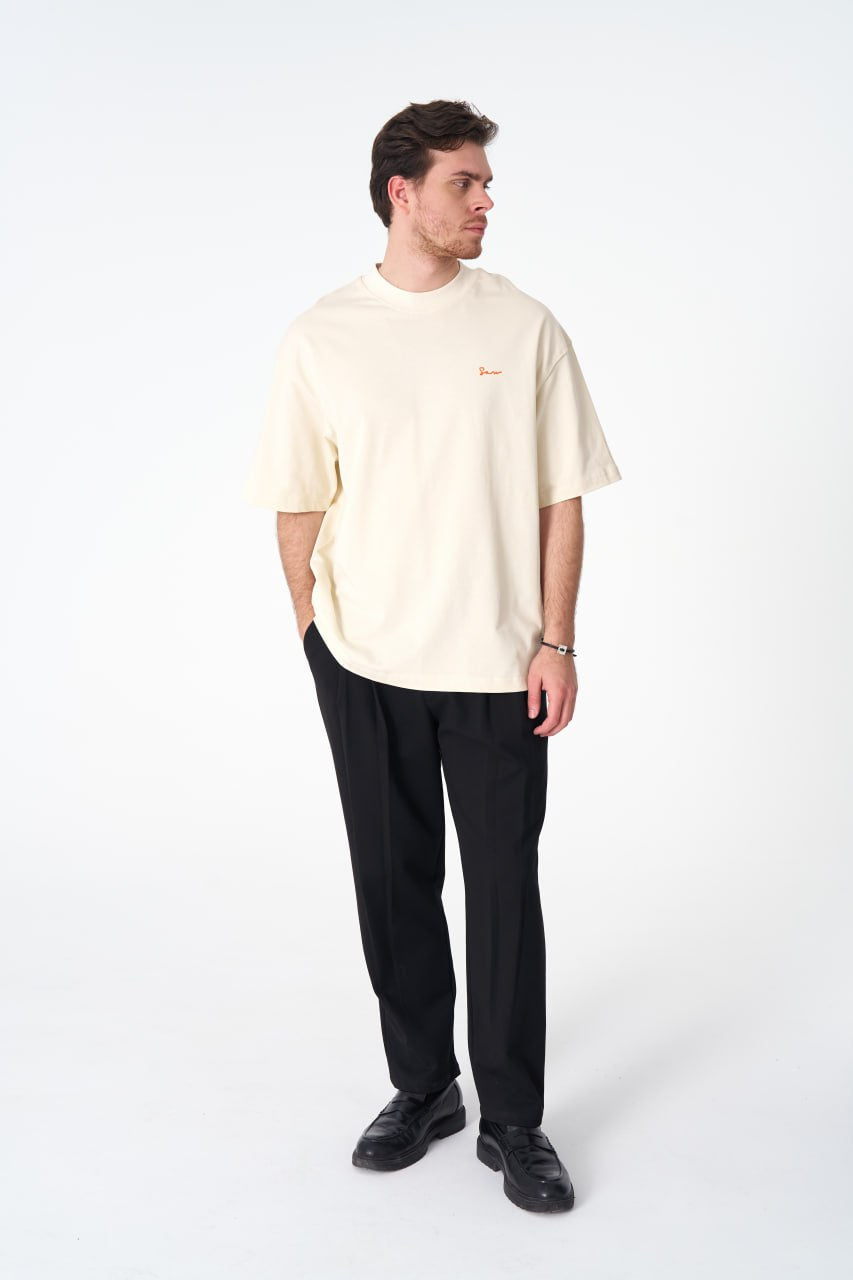 ERA Embroidered Oversize Washed Cotton Tee Withinblack