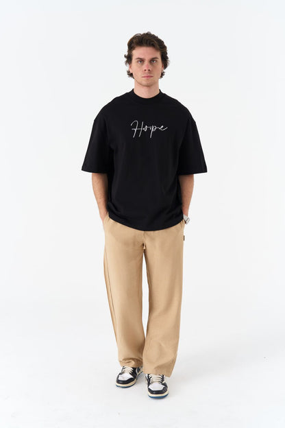 Hope Text & Rug Tapestry Graphic Oversize Tee Withinblack