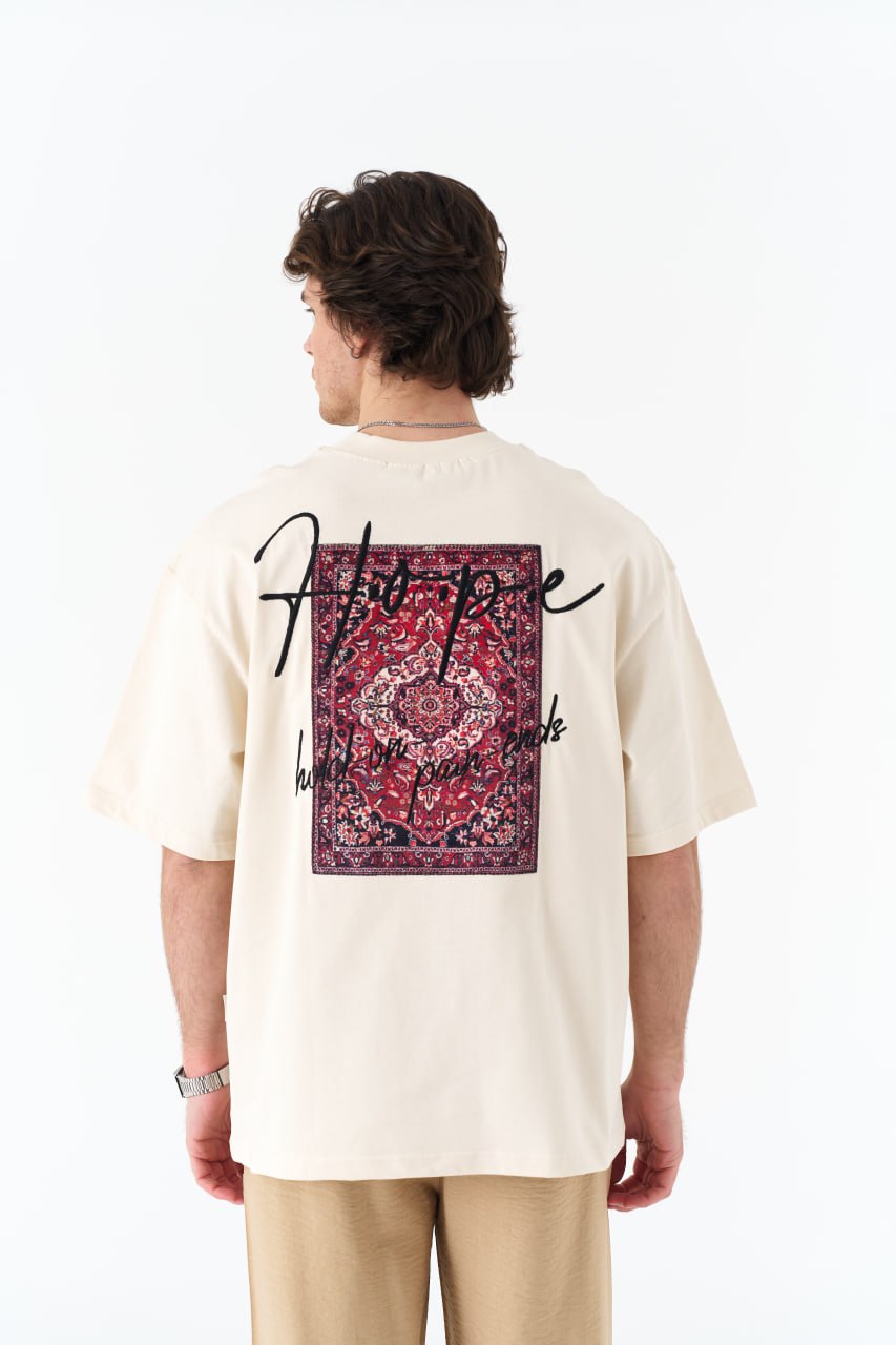 Hope Text & Rug Tapestry Graphic Oversize Tee Withinblack