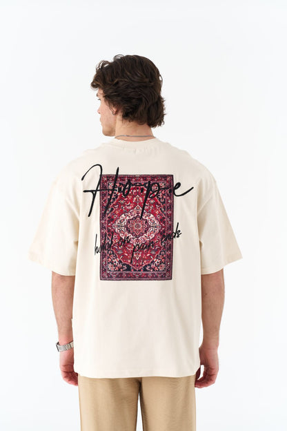 Hope Text & Rug Tapestry Graphic Oversize Tee Withinblack
