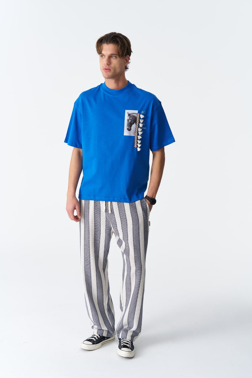 Horse Tassel Graphic Oversize Cotton Tee Withinblack