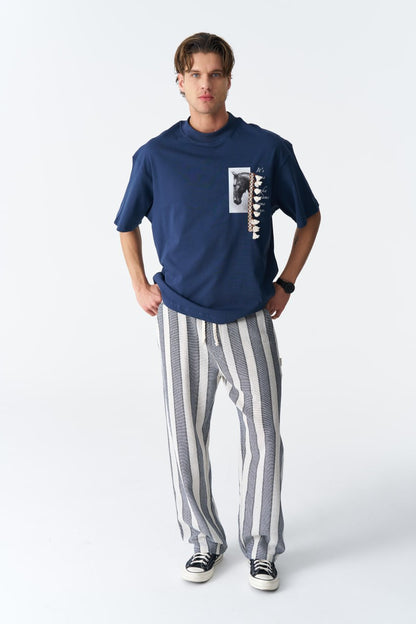 Horse Tassel Graphic Oversize Cotton Tee Withinblack