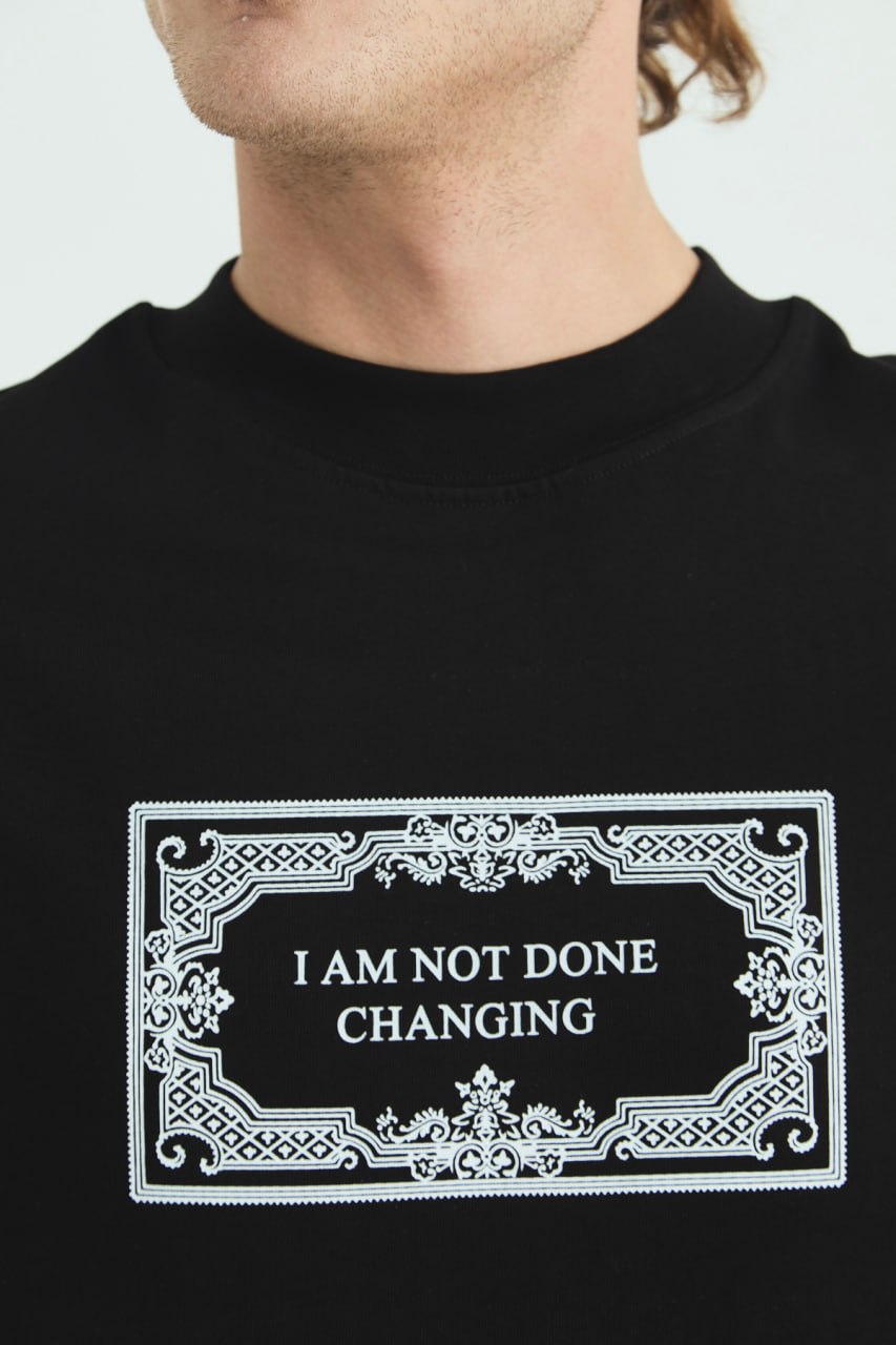 I Am Not Done Changing Panel Oversize Cotton Tee Withinblack