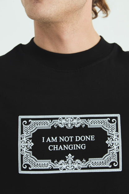 I Am Not Done Changing Panel Oversize Cotton Tee Withinblack