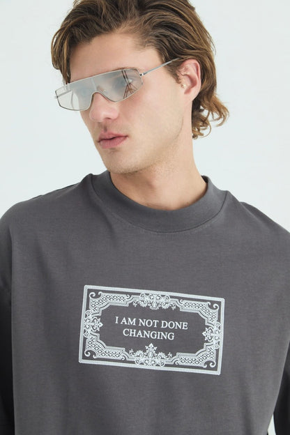 I Am Not Done Changing Panel Oversize Cotton Tee Withinblack