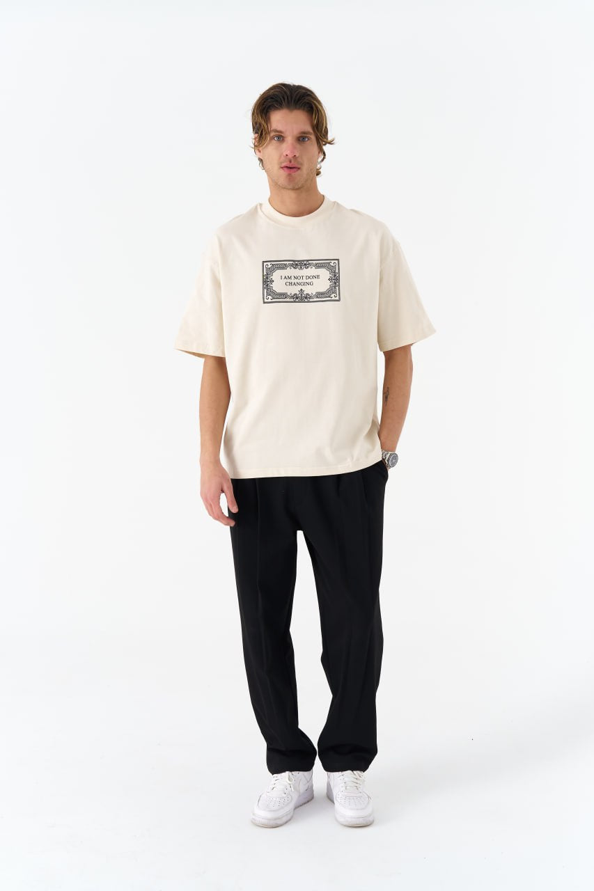 I Am Not Done Changing Panel Oversize Cotton Tee Withinblack