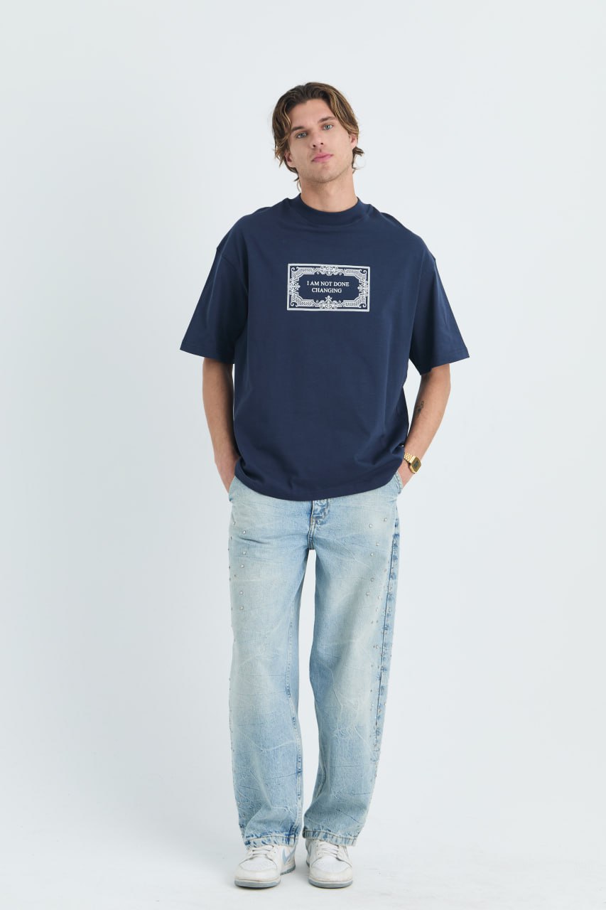 I Am Not Done Changing Panel Oversize Cotton Tee Withinblack