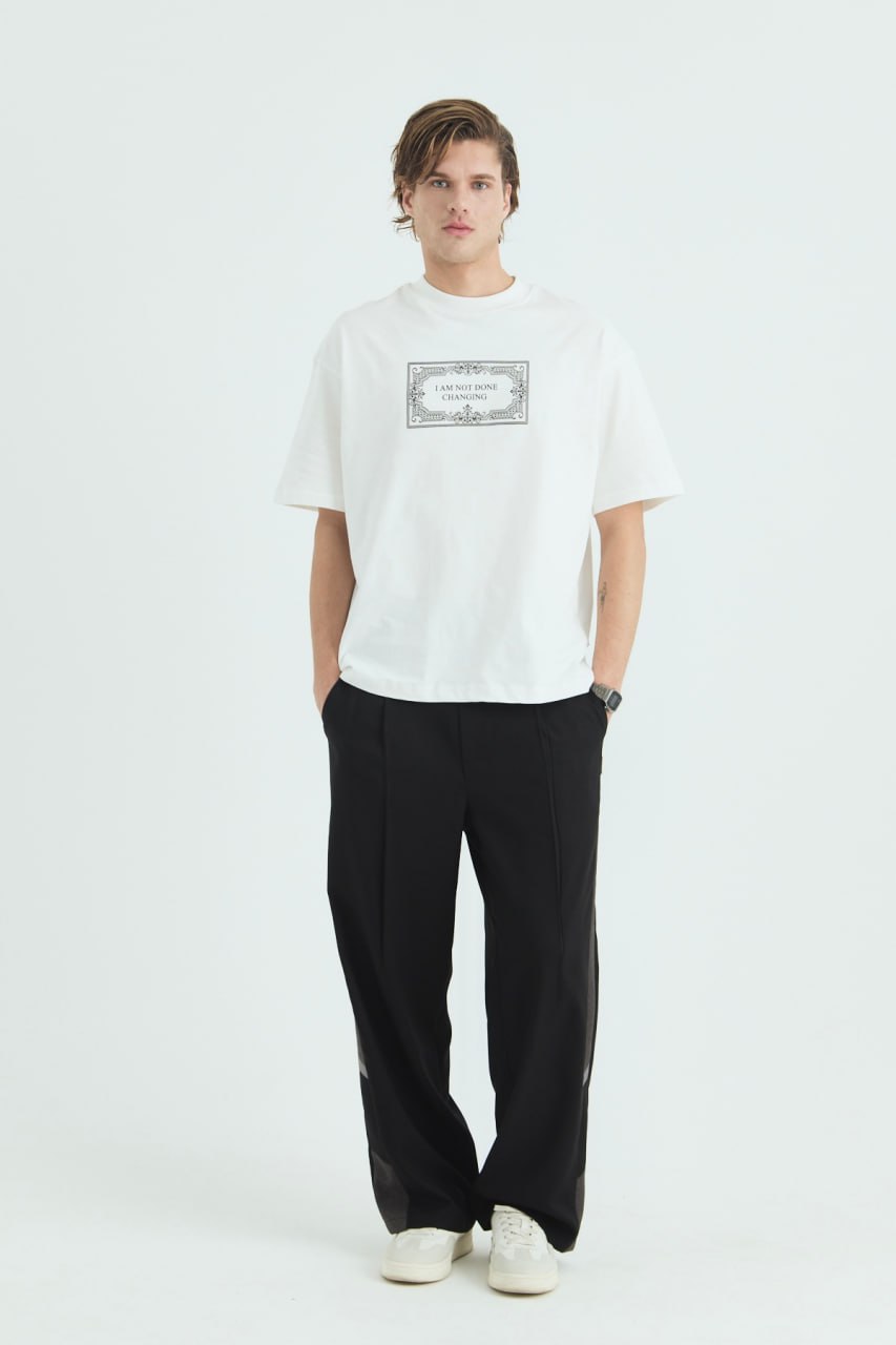 I Am Not Done Changing Panel Oversize Cotton Tee Withinblack