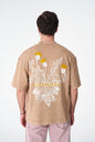 Oversize Cotton Tee - "IMAGINARY" Plant Graphic Print with Embroidery Withinblack
