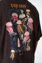 Night Song Jellyfish Graphic Oversize Cotton Tee Withinblack