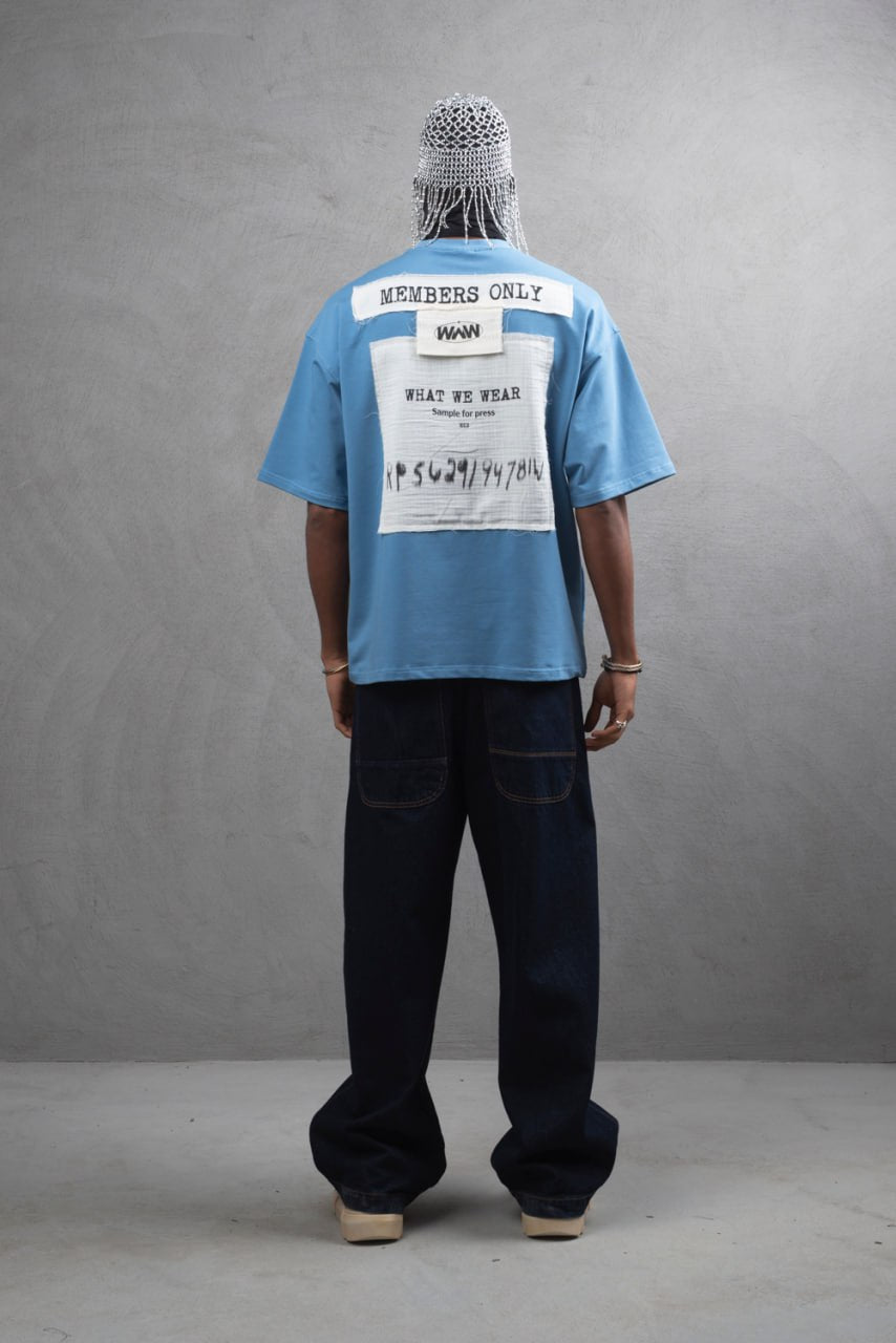 Oversize Cotton Tee - Layered Patch "What We Wear" Shirt Withinblack