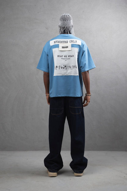 Oversize Cotton Tee - Layered Patch "What We Wear" Shirt Withinblack