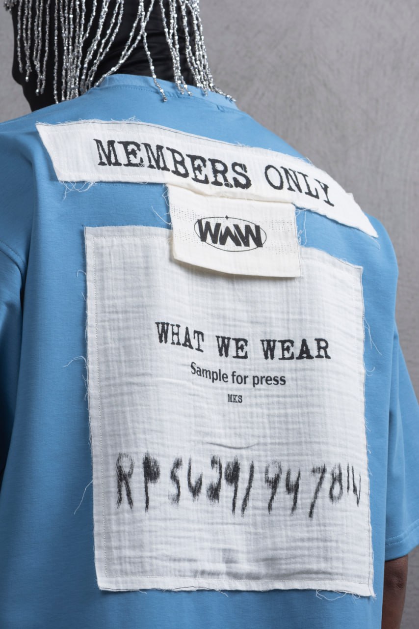 Oversize Cotton Tee - Layered Patch "What We Wear" Shirt Withinblack