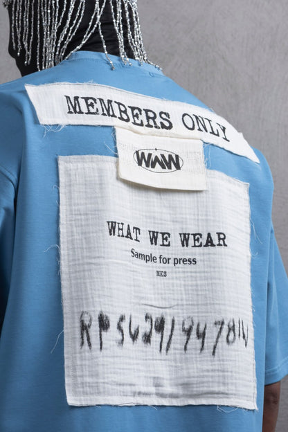 Oversize Cotton Tee - Layered Patch "What We Wear" Shirt Withinblack