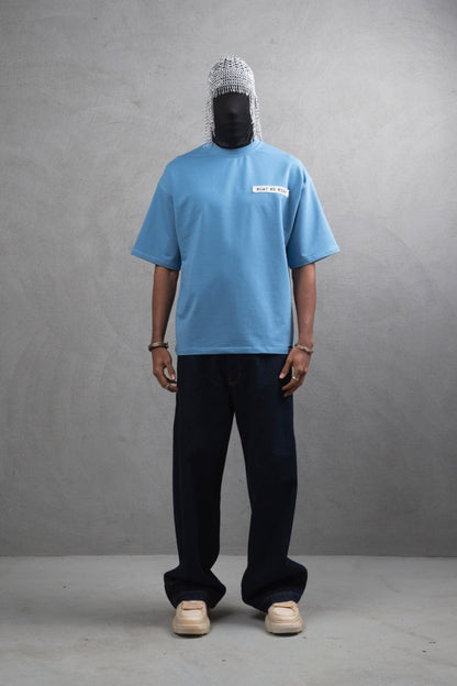 Oversize Cotton Tee - Layered Patch "What We Wear" Shirt Withinblack