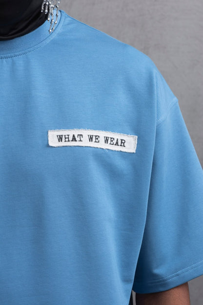 Oversize Cotton Tee - Layered Patch "What We Wear" Shirt Withinblack