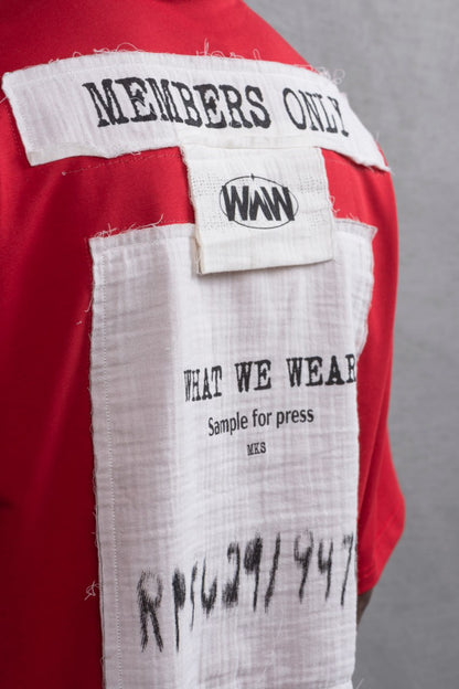 Oversize Cotton Tee - Layered Patch "What We Wear" Shirt Withinblack