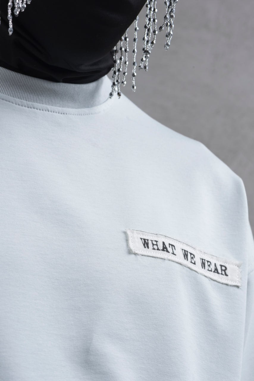 Oversize Cotton Tee - Layered Patch "What We Wear" Shirt Withinblack