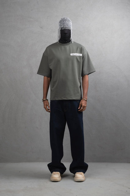Oversize Cotton Tee - Layered Patch "What We Wear" Shirt Withinblack
