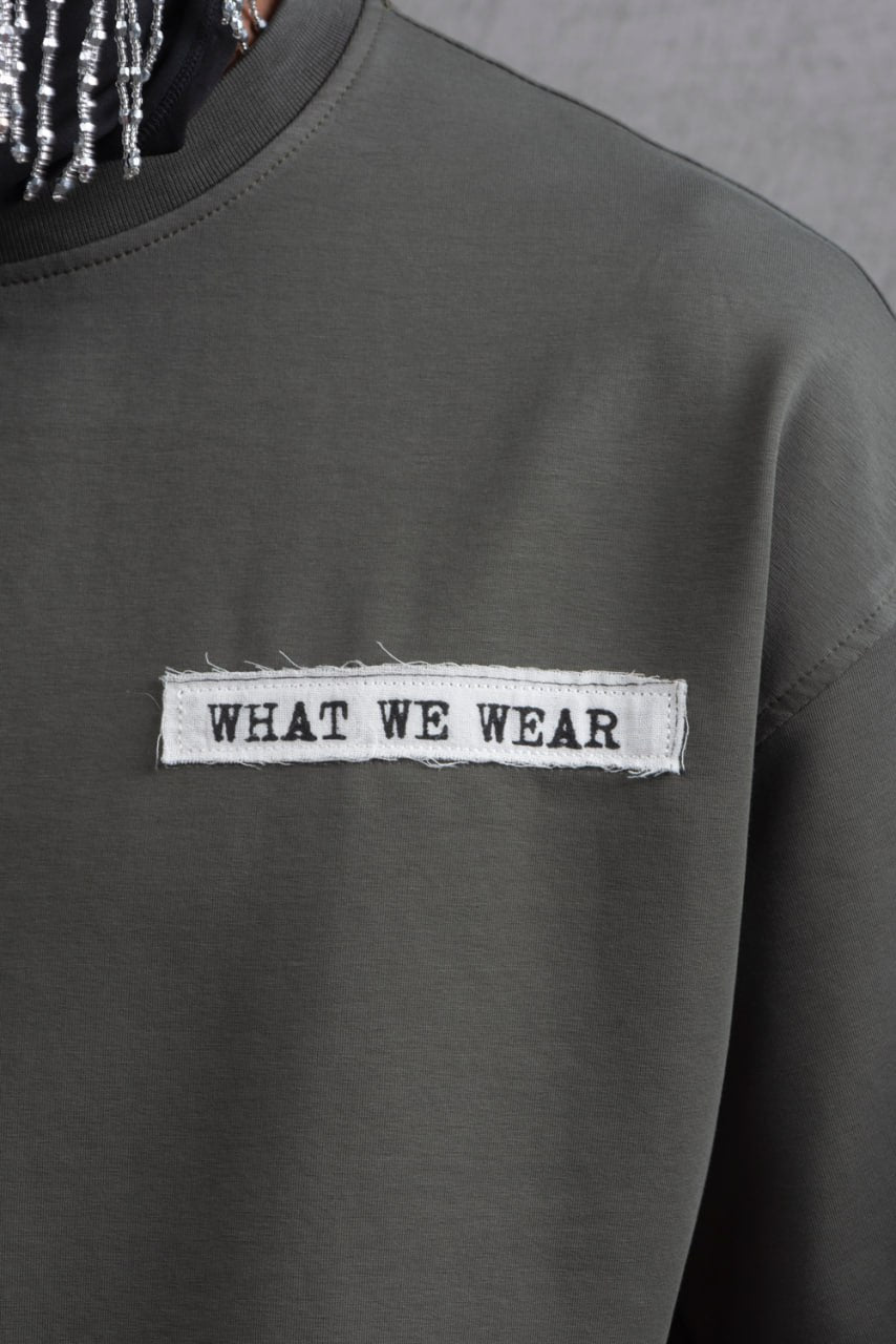 Oversize Cotton Tee - Layered Patch "What We Wear" Shirt Withinblack