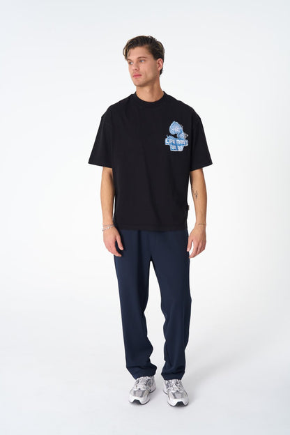 Oversize Cotton Tee - "Life Must Go On" Patch & Plant Graphic Withinblack