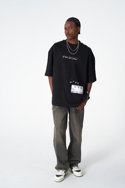 Oversize Cotton Tee / "Make A Stand" Photographic Graphic Print Withinblack