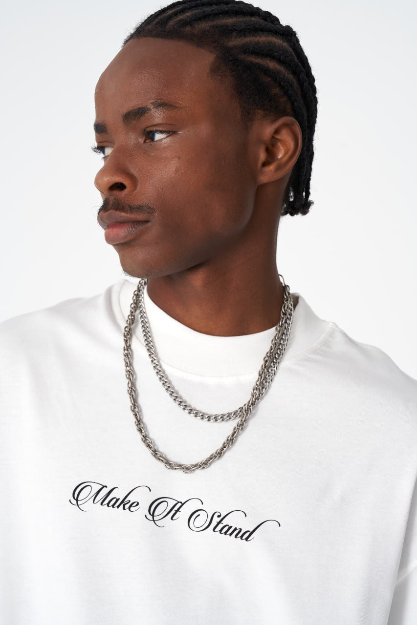 Oversize Cotton Tee / "Make A Stand" Photographic Graphic Print Withinblack