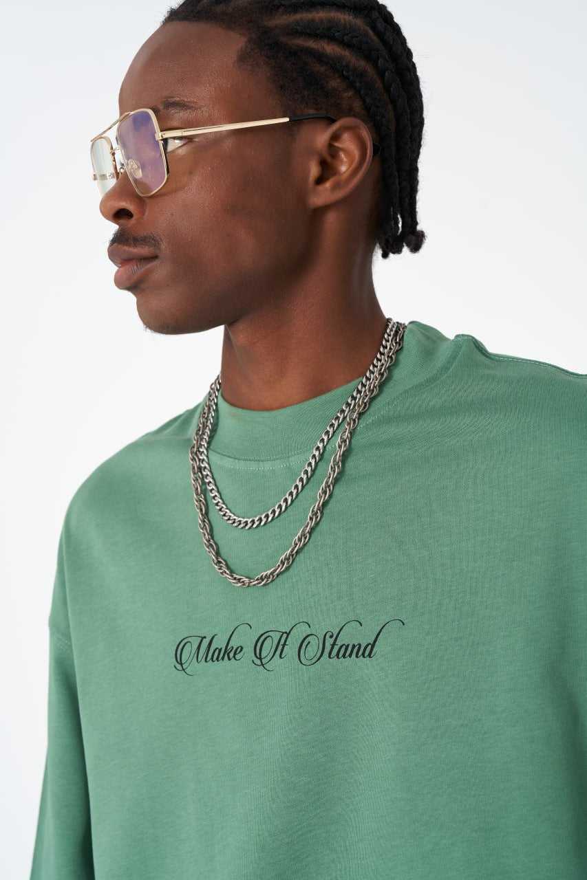 Oversize Cotton Tee / "Make A Stand" Photographic Graphic Print Withinblack