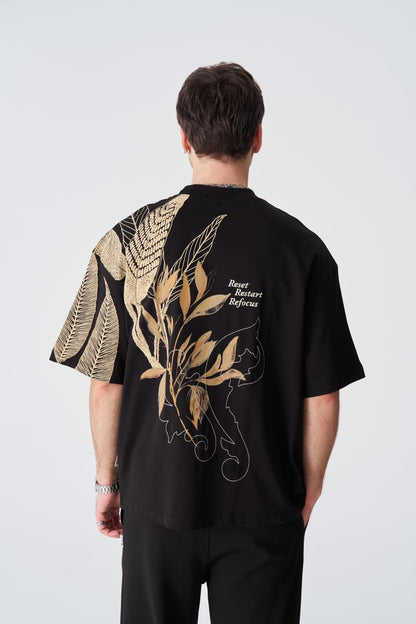Reset Restart Refocus Organic Graphic Oversize Tee Withinblack