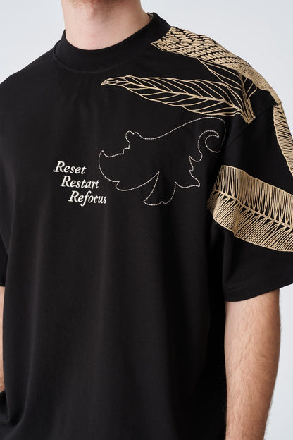 Reset Restart Refocus Organic Graphic Oversize Tee Withinblack