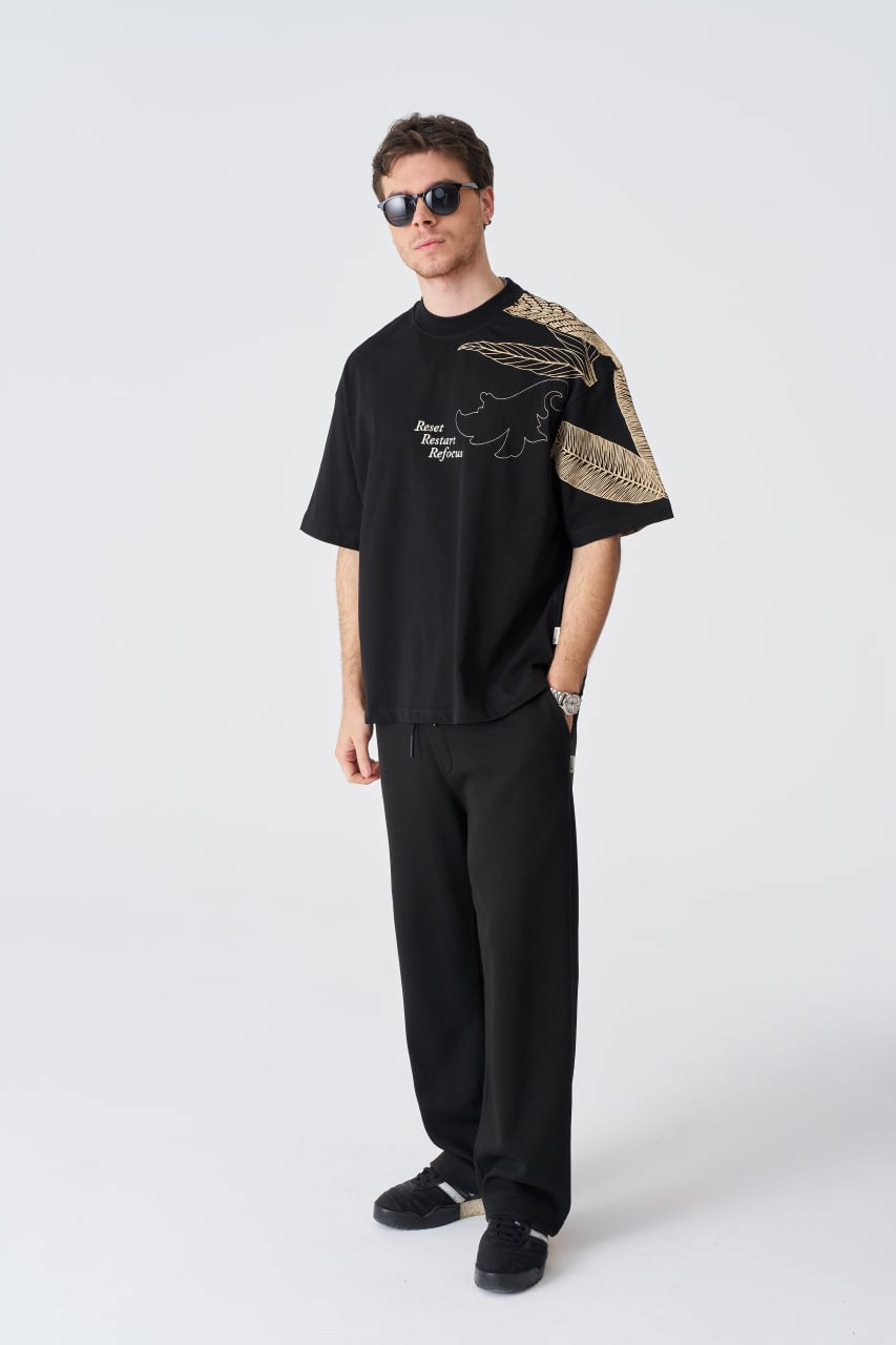 Reset Restart Refocus Organic Graphic Oversize Tee Withinblack