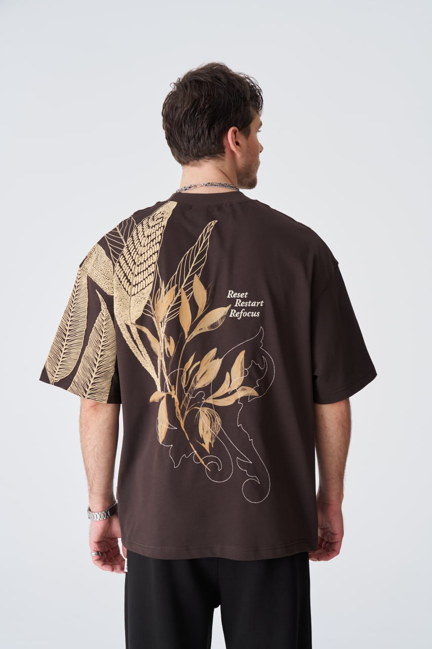 Reset Restart Refocus Organic Graphic Oversize Tee Withinblack