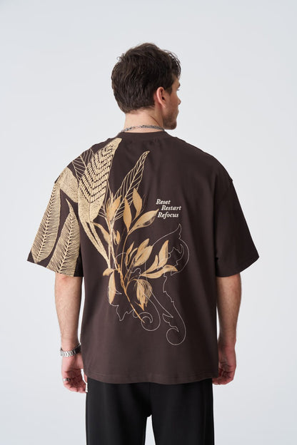 Reset Restart Refocus Organic Graphic Oversize Tee Withinblack