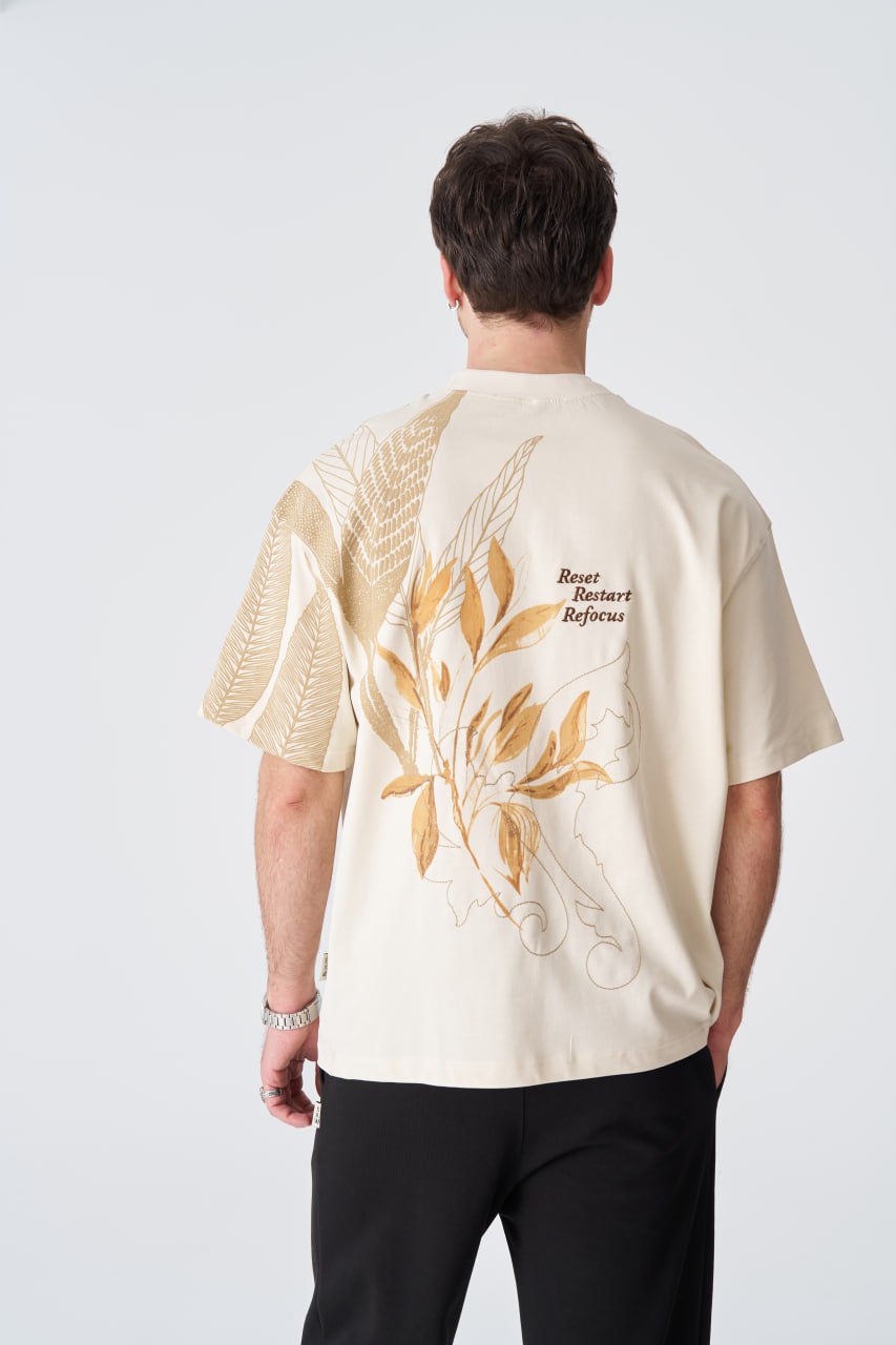 Reset Restart Refocus Organic Graphic Oversize Tee Withinblack