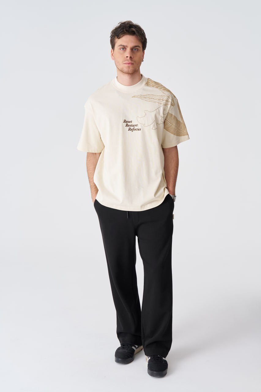 Reset Restart Refocus Organic Graphic Oversize Tee Withinblack