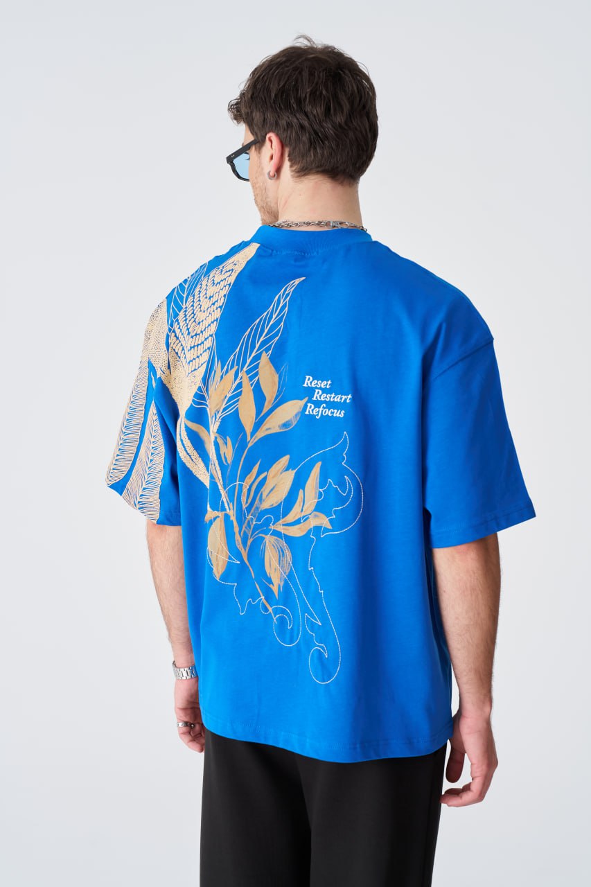 Reset Restart Refocus Organic Graphic Oversize Tee Withinblack