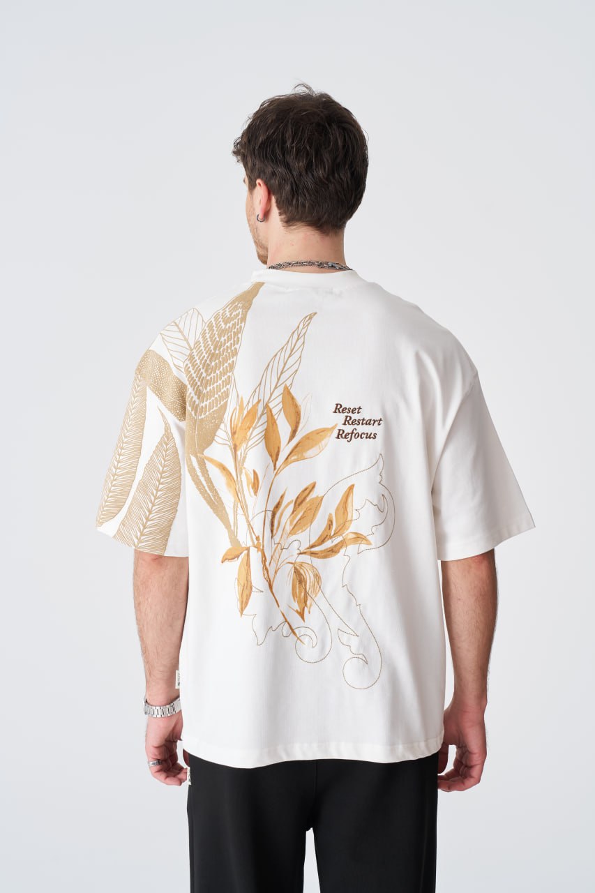 Reset Restart Refocus Organic Graphic Oversize Tee Withinblack