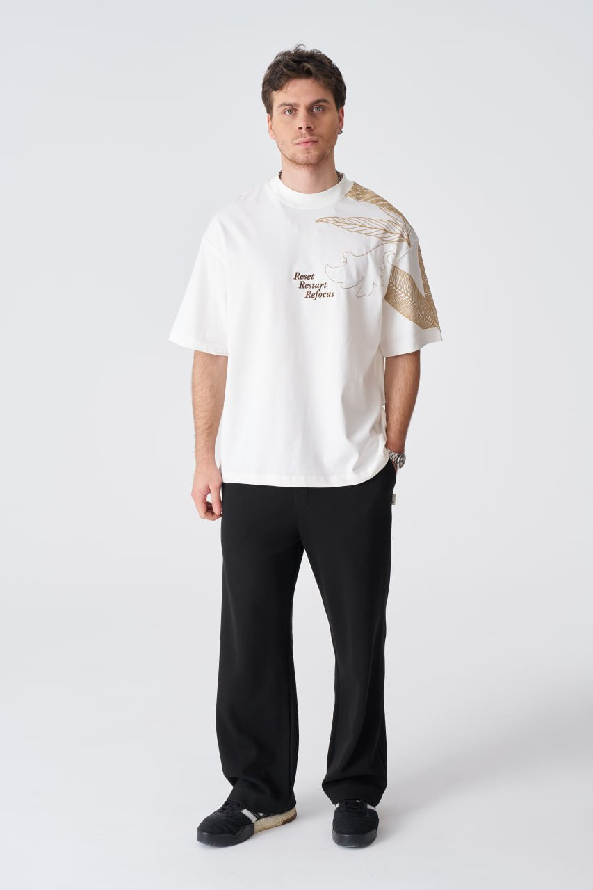 Reset Restart Refocus Organic Graphic Oversize Tee Withinblack