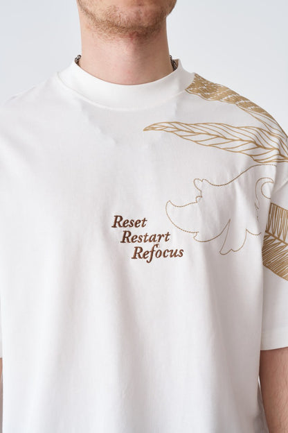 Reset Restart Refocus Organic Graphic Oversize Tee Withinblack