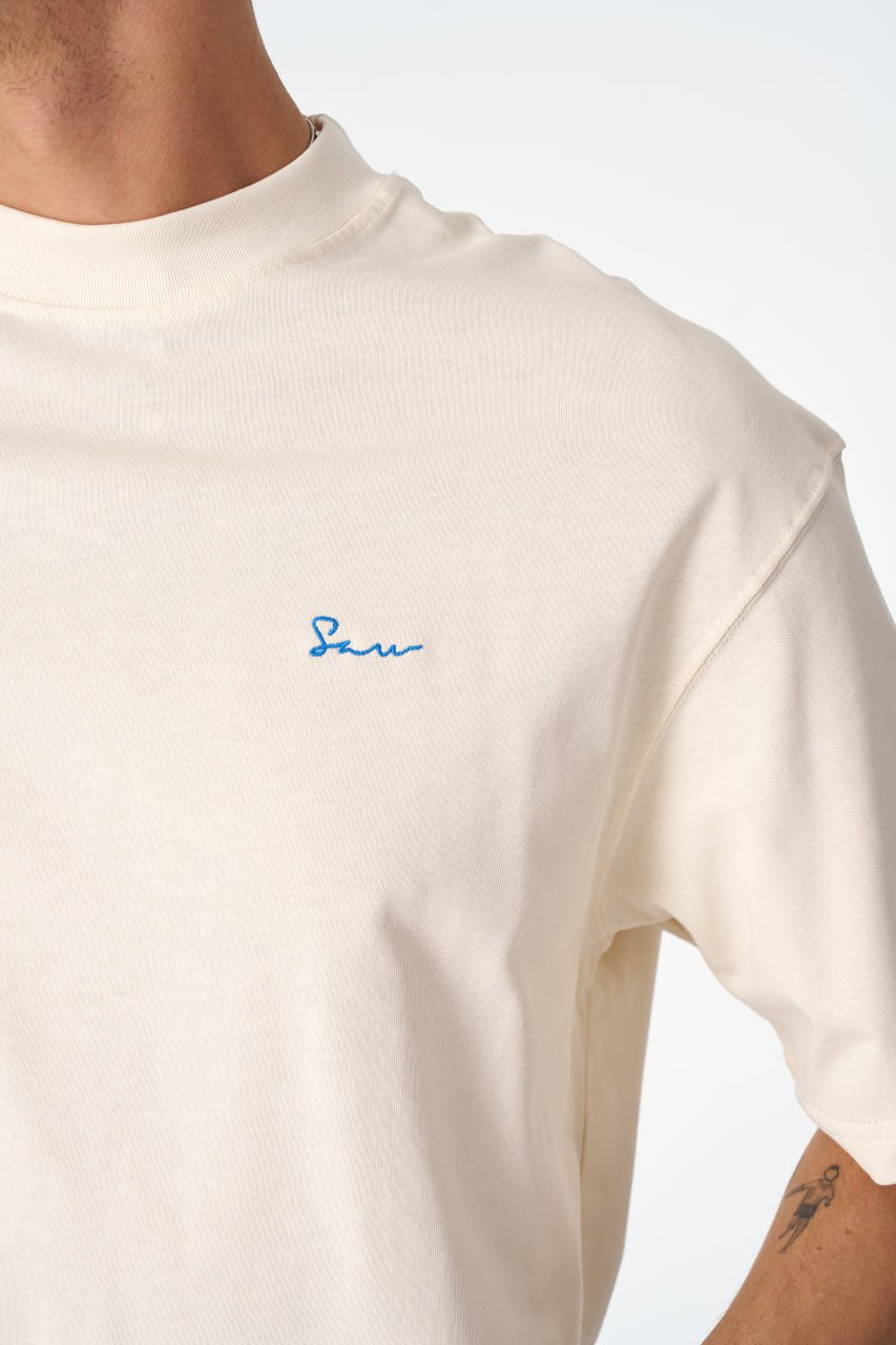 Oversize Cotton Tee / Oriental Rug Tapestry Graphic Print & Embroidery Withinblack