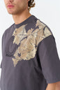 Oversize Cotton Tee / Ornate Animal Graphic Print "Fear Of Being Average" Withinblack